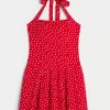 Drop-waist Halter minimekko