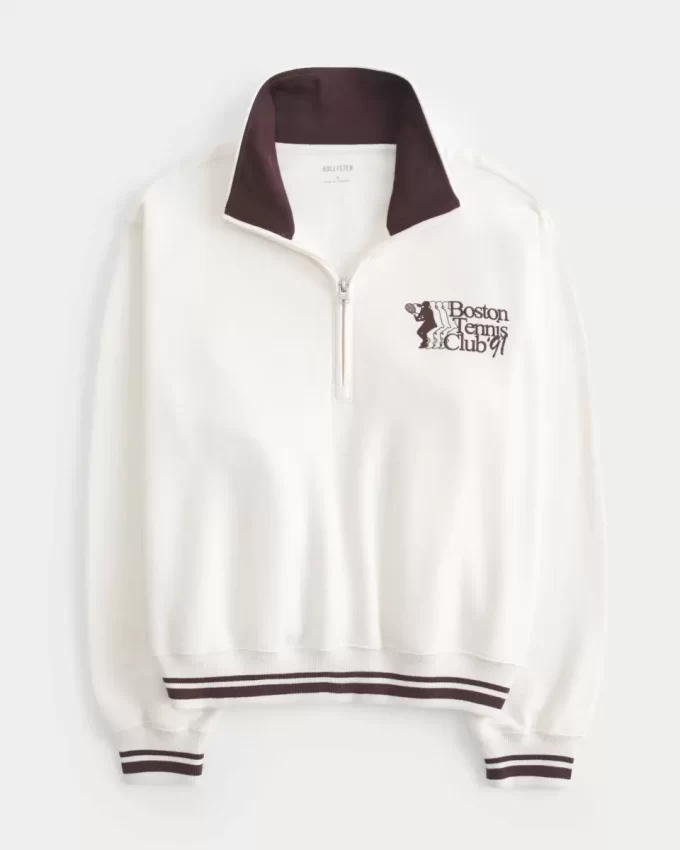 Easy Boston Tennis Club Graphic Half-Zip -huppari