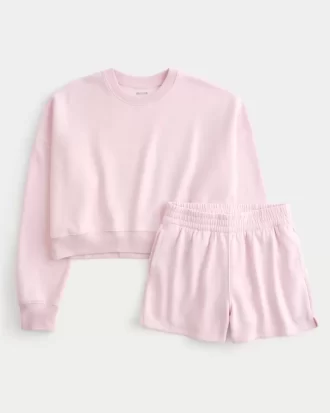Easy Crew collegepaita ja fleece shortsit -paketti