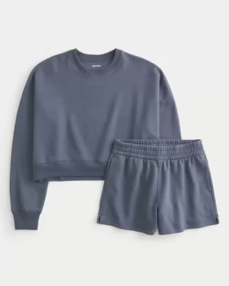 Easy Crew collegepaita ja fleece shortsit -paketti