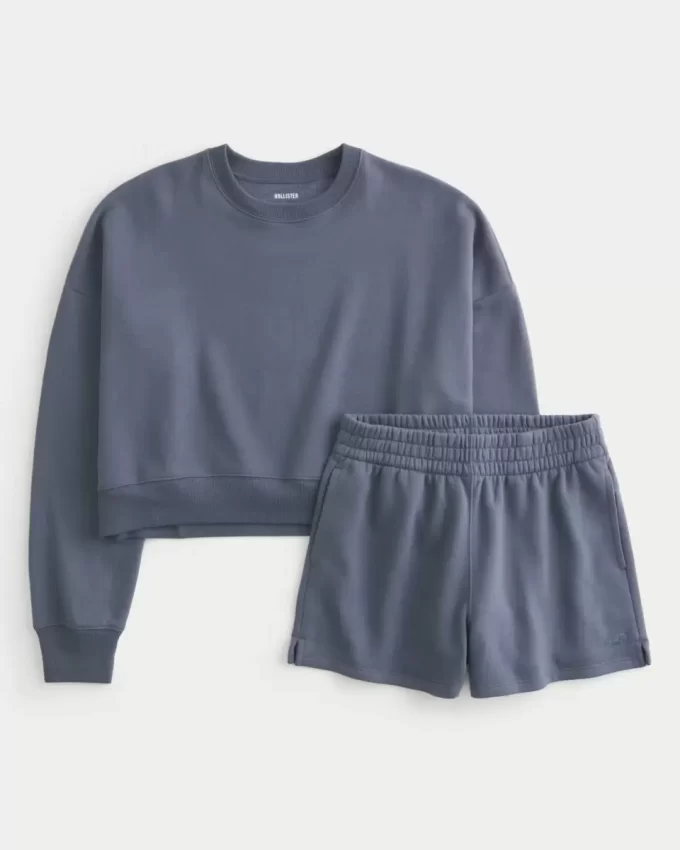 Easy Crew collegepaita ja fleece shortsit -paketti Easy Crew collegepaita ja fleece shortsit -paketti