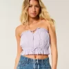 Easy Crop olkaimeton pitsi upotettu putkitoppi Easy Crop olkaimeton pitsi upotettu putkitoppi