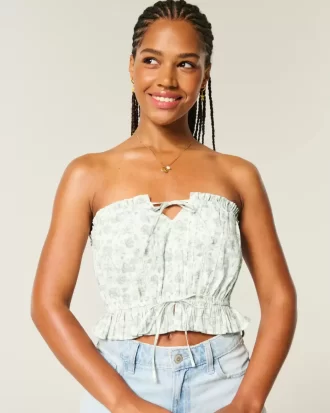 Easy Crop olkaimeton pitsi upotettu putkitoppi