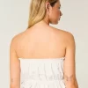 Easy Crop olkaimeton pitsi upotettu putkitoppi Easy Crop olkaimeton pitsi upotettu putkitoppi
