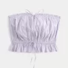 Easy Crop olkaimeton pitsi upotettu putkitoppi Easy Crop olkaimeton pitsi upotettu putkitoppi