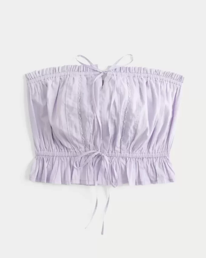 Easy Crop olkaimeton pitsi upotettu putkitoppi Easy Crop olkaimeton pitsi upotettu putkitoppi