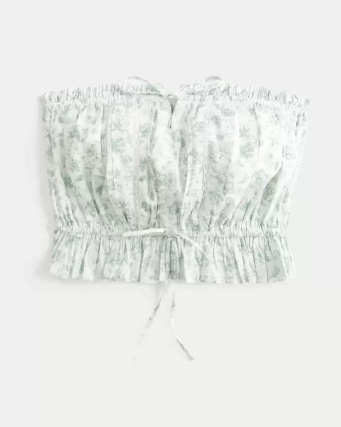 Easy Crop olkaimeton pitsi upotettu putkitoppi Easy Crop olkaimeton pitsi upotettu putkitoppi