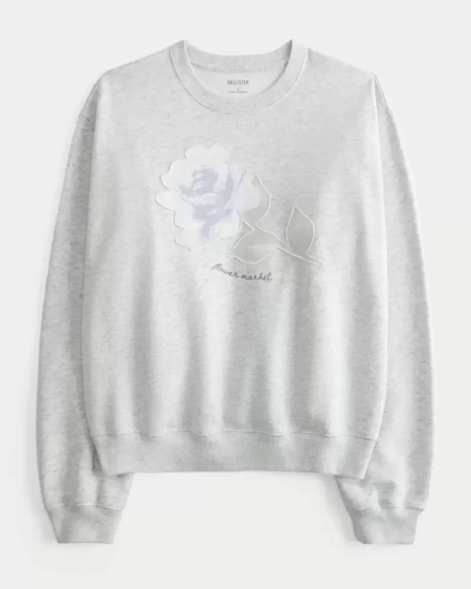 Easy Flower Graphic Crew collegepaita Easy Flower Graphic Crew collegepaita