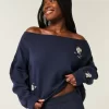Easy Graphic Double Off-the-Shoulder collegepaita Easy Graphic Double Off-the-Shoulder collegepaita