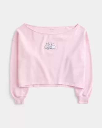 Easy Graphic Double Off-the-Shoulder collegepaita