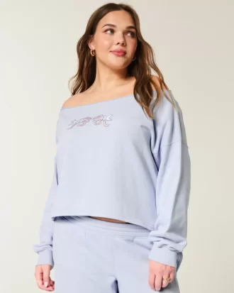 Easy Graphic Double Off-the-Shoulder collegepaita