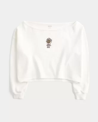 Easy Graphic Double Off-the-Shoulder collegepaita