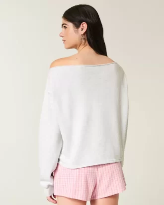Easy Graphic Double Off-the-Shoulder collegepaita