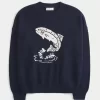 Easy Jumping Fish Graphic Crew -villapaita