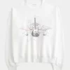 Easy New York Guitar Studded Graphic Crew collegepaita Easy New York Guitar Studded Graphic Crew collegepaita