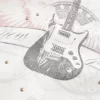 Easy New York Guitar Studded Graphic Crew collegepaita Easy New York Guitar Studded Graphic Crew collegepaita