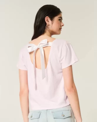 Easy Ribbon Tie-Back kukkagrafiikka T-paita