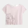 Easy Ribbon Tie-Back kukkagrafiikka T-paita Easy Ribbon Tie-Back kukkagrafiikka T-paita