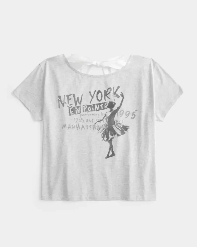 Easy Ribbon Tie-Back New York Graphic T-paita Easy Ribbon Tie-Back New York Graphic T-paita