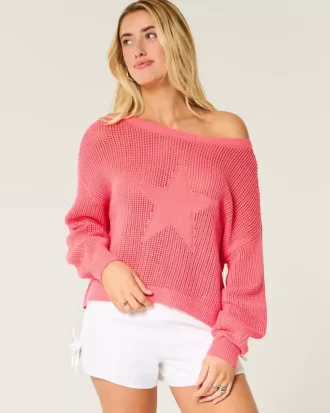 Easy Stitchy Graphic Slouchy Crew -neulepaita