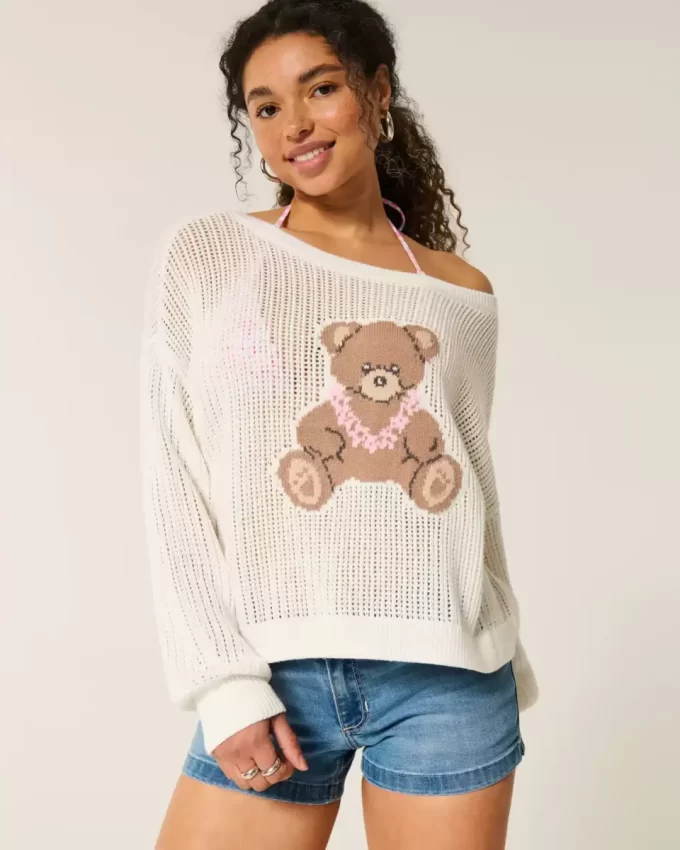 Easy Stitchy Graphic Slouchy Crew -neulepaita Easy Stitchy Graphic Slouchy Crew -neulepaita