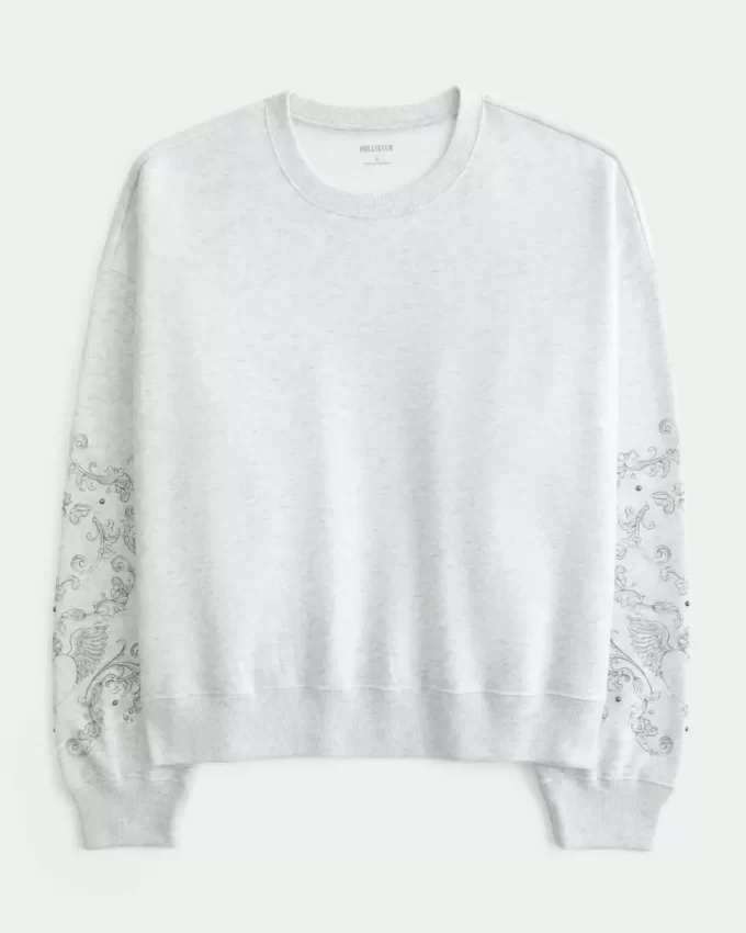 Easy Studded Graphic Crew collegepaita
