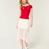 Epäsymmetrinen helma Lace Midi-hame