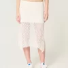 Epäsymmetrinen helma Lace Midi-hame