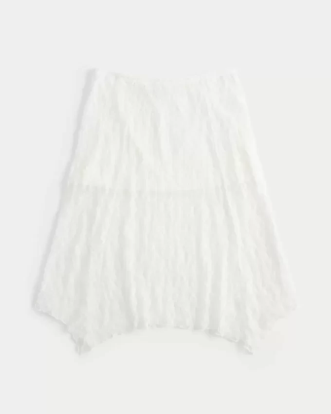 Epäsymmetrinen helma Lace Midi-hame