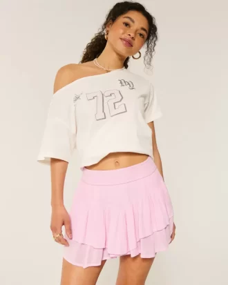 Epäsymmetrinen helma porrastettu Mini Skort