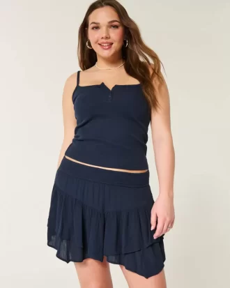 Epäsymmetrinen helma porrastettu Mini Skort