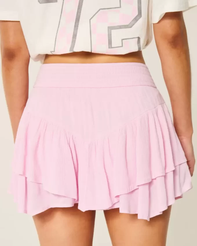 Epäsymmetrinen helma porrastettu Mini Skort