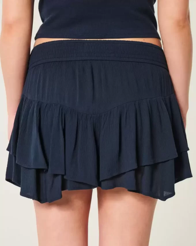Epäsymmetrinen helma porrastettu Mini Skort