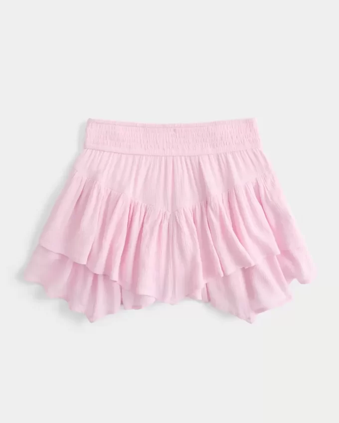 Epäsymmetrinen helma porrastettu Mini Skort