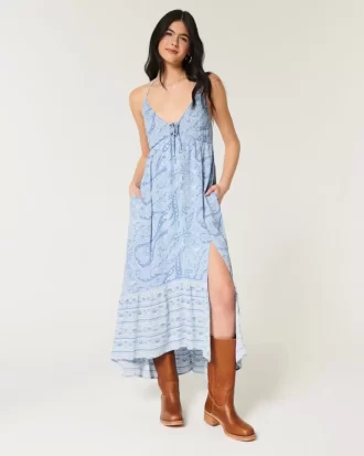 Epäsymmetrinen helma riimu maxi-mekko