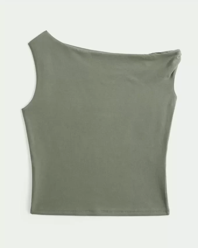 Epäsymmetrinen off-the-olkapäällinen toppi