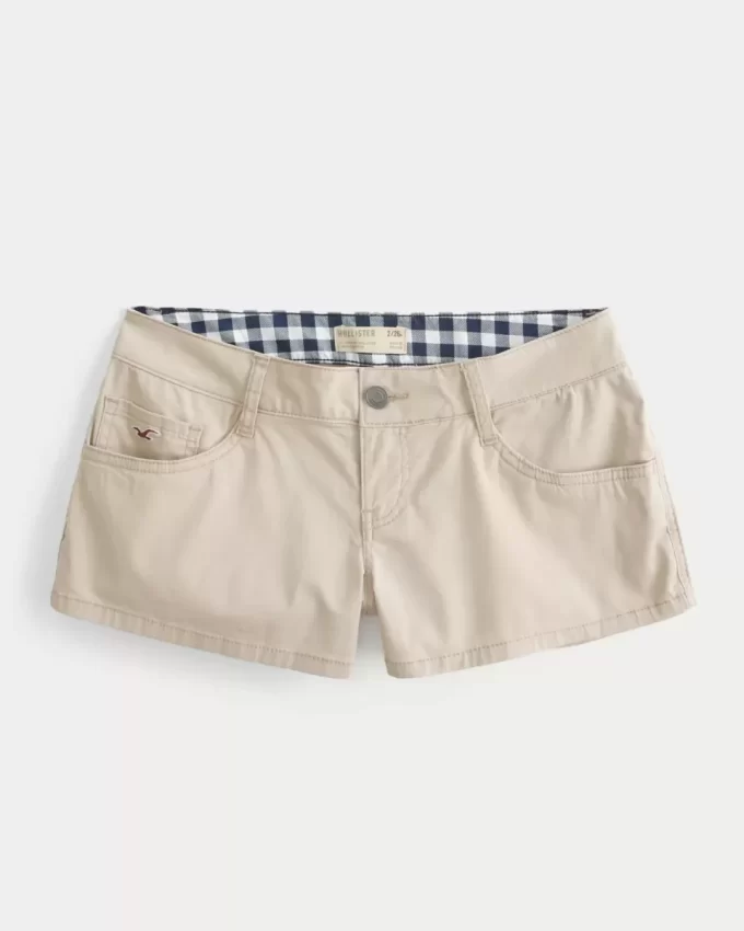 Erittäin matalat Khaki Twill -minishortsit