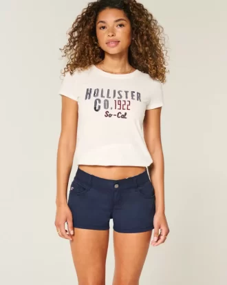 Erittäin matalat laivastonsiniset Twill-minishortsit