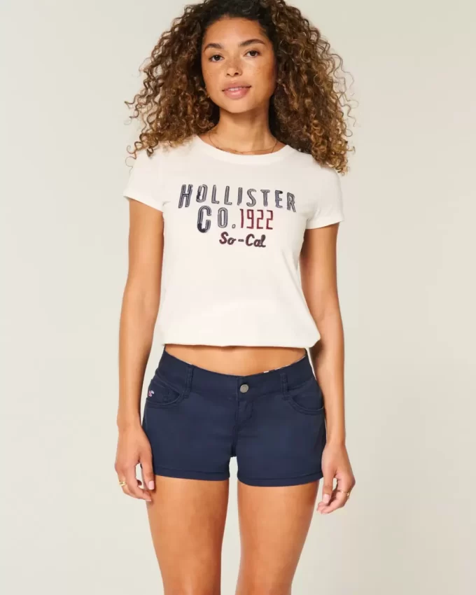 Erittäin matalat laivastonsiniset Twill-minishortsit