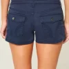 Erittäin matalat laivastonsiniset Twill-minishortsit