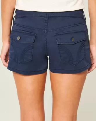 Erittäin matalat laivastonsiniset Twill-minishortsit