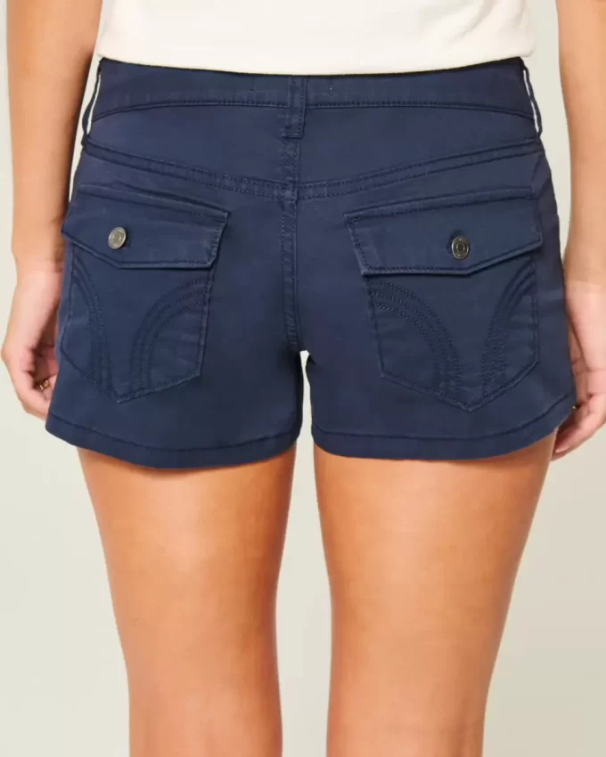 Erittäin matalat laivastonsiniset Twill-minishortsit