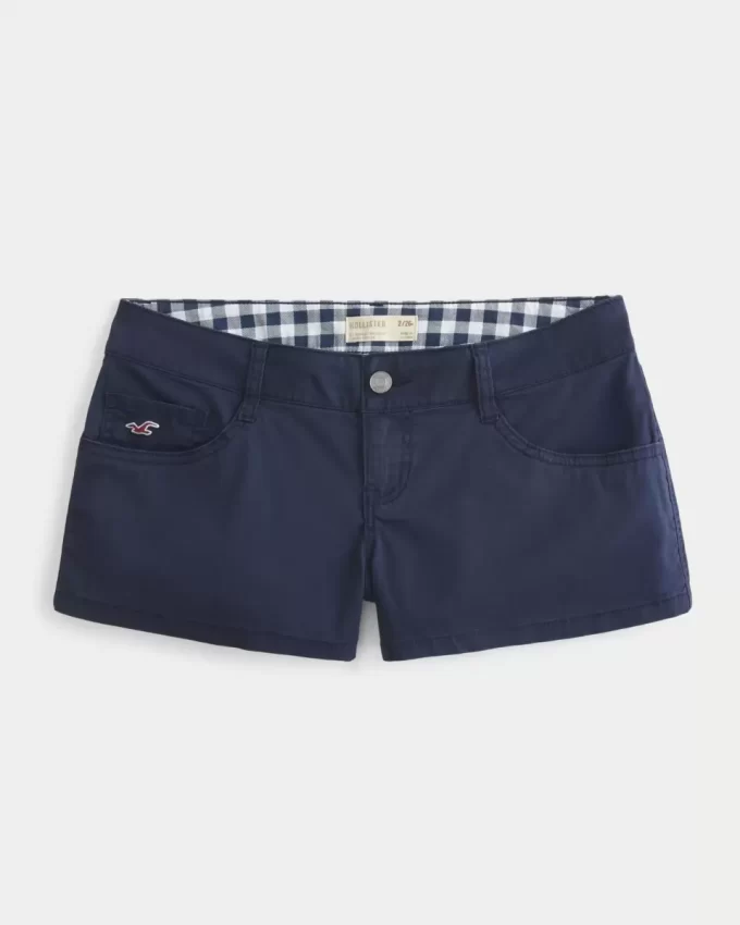 Erittäin matalat laivastonsiniset Twill-minishortsit