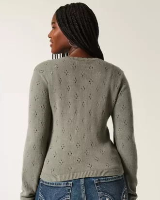 Eyelet Crew -neuletakki