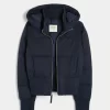 Faux Fur Trim Puffer Bomber -takki