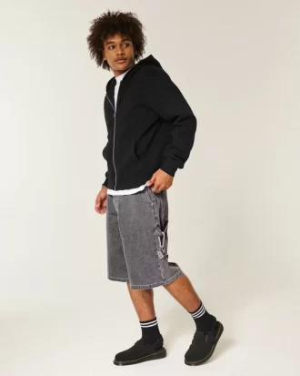 Flame Graphic Super Baggy Denim Painter Shortsit