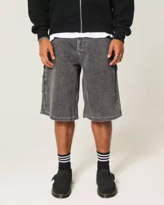 Flame Graphic Super Baggy Denim Painter Shortsit