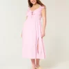 Flutter Sleeve Double Tie Midi-mekko Flutter Sleeve Double Tie Midi-mekko