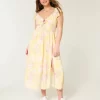 Flutter Sleeve Double Tie Midi-mekko Flutter Sleeve Double Tie Midi-mekko