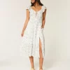 Flutter Sleeve Double Tie Midi-mekko Flutter Sleeve Double Tie Midi-mekko